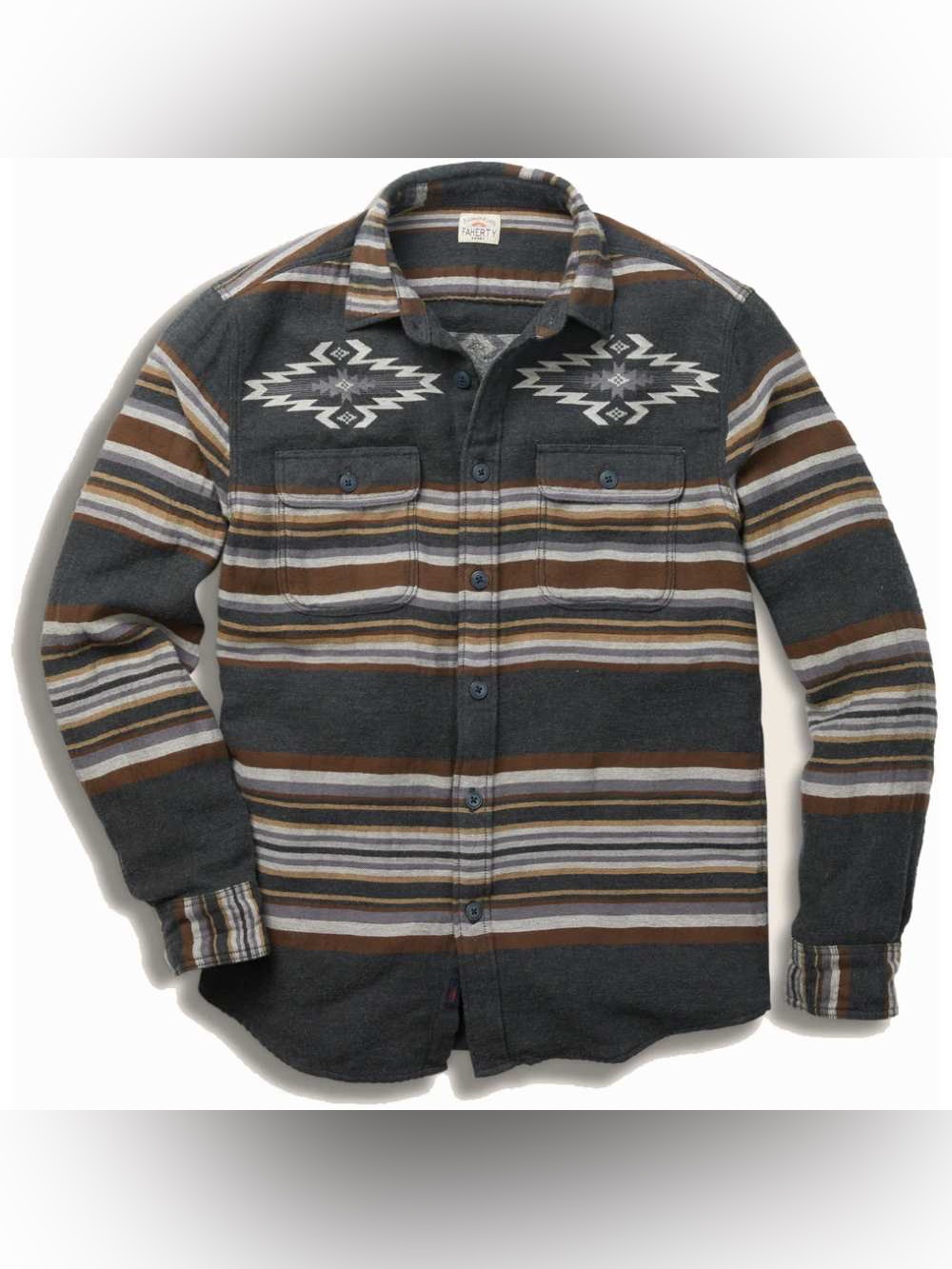 Faherty Doug Good Feather Canyon Over Shirt Size Large